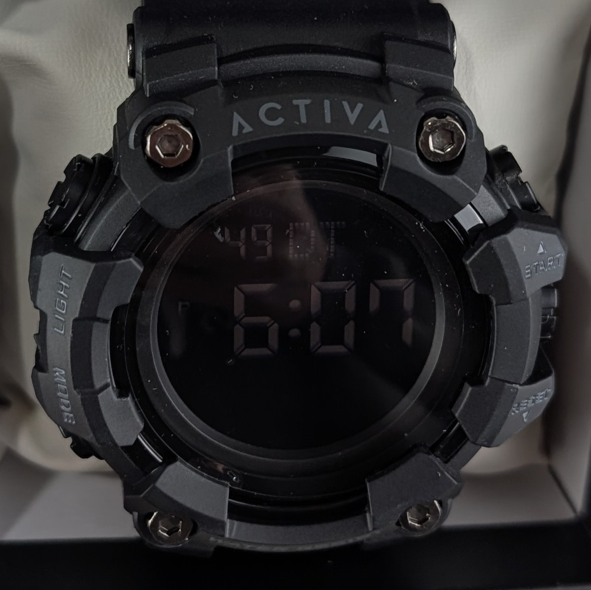 Activa x Invicta 56mm Men’s Digital Watch Solid Black Sport ACW1968-003 NEW