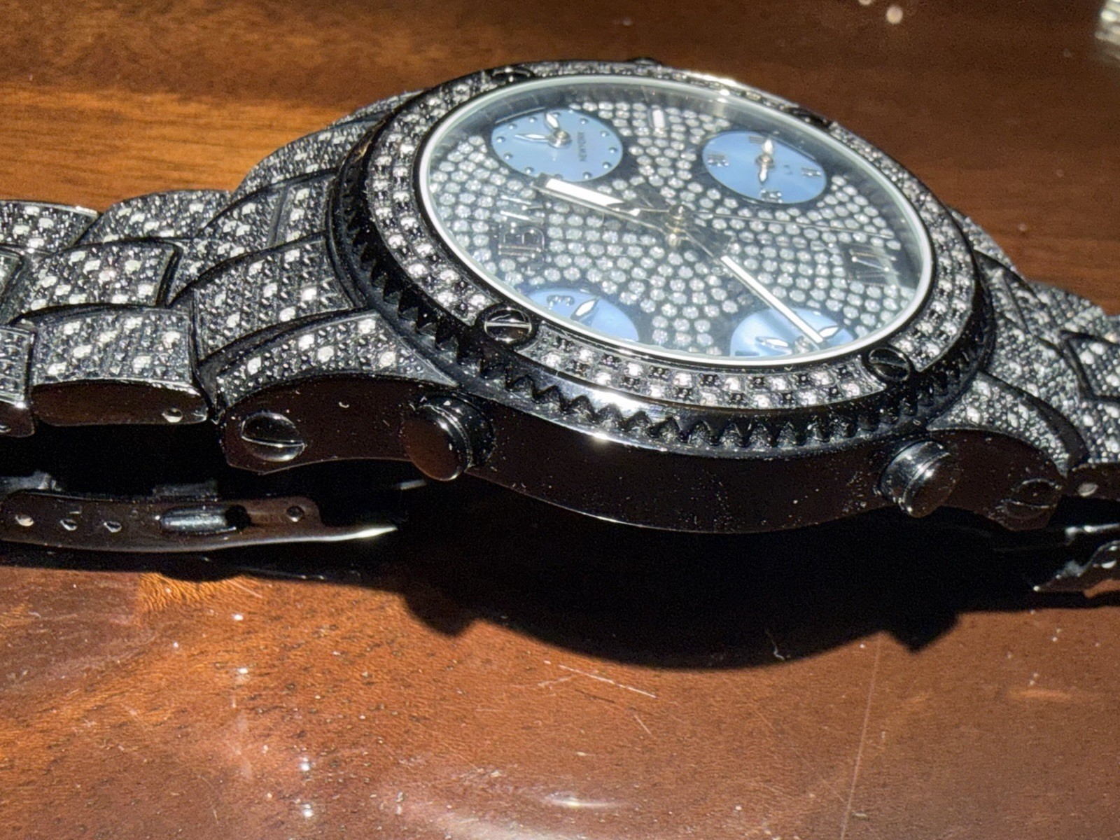 JBW Jet Setter Men’s Diamond Accent Black Stainless Steel Watch 5 ATM