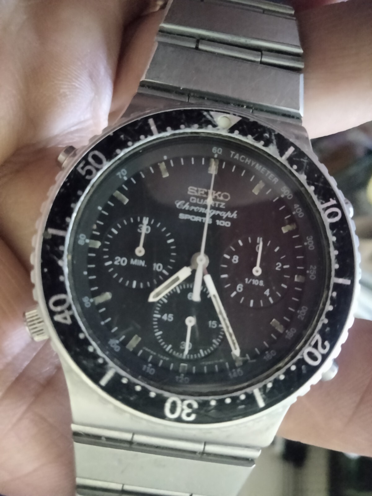 Seiko Vintage 1980s Sports 100 Men’s Watch 7A28-7049 Chronograph Rare $1200 Read