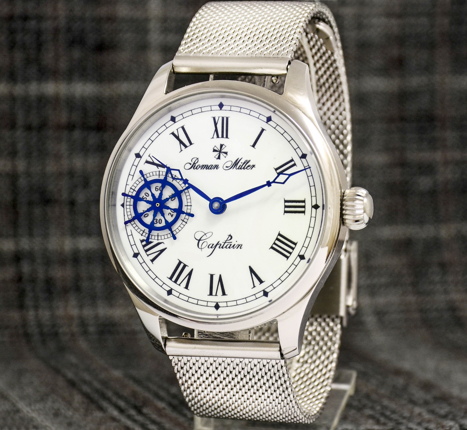 Rare Watch for Man Mechanical Unique watch Captain Rotating Ships Wheel R.Miller