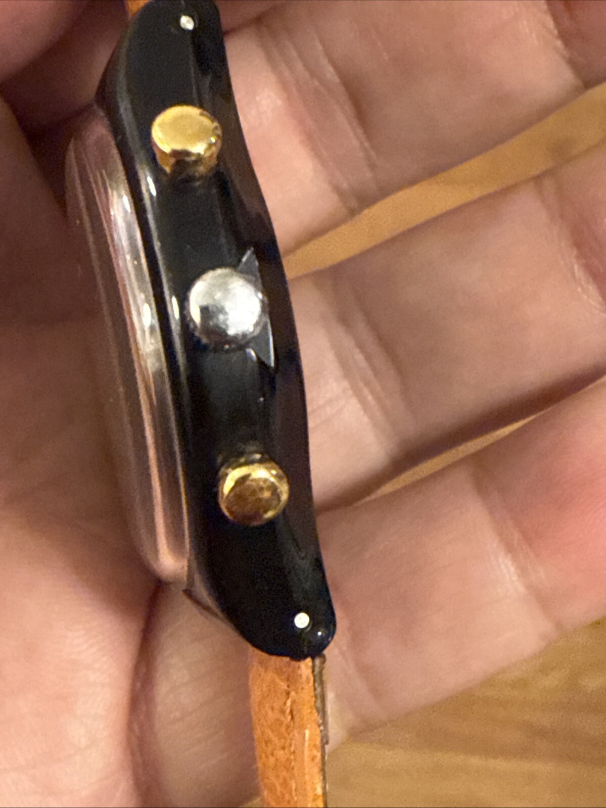 Swatch 1995 model Count part number SCB113 Gold Black 1/10 Sec Chronograph Watch