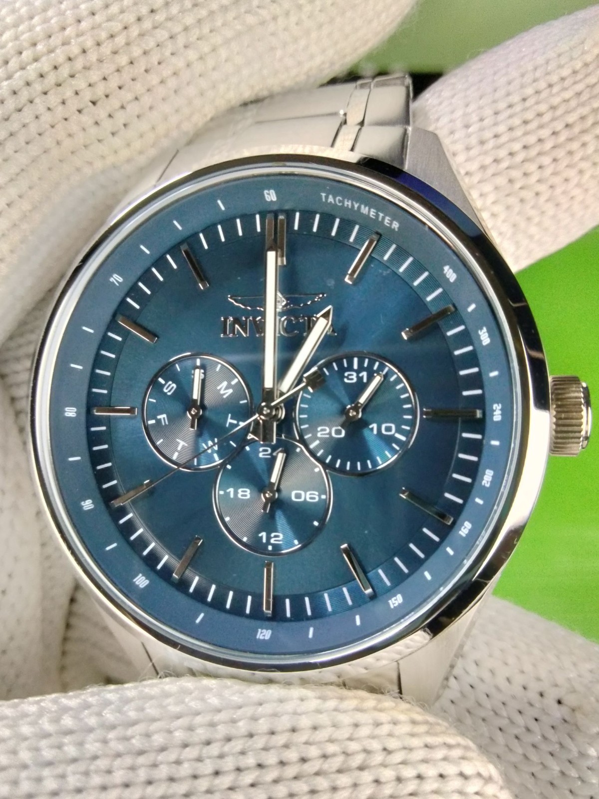 Invicta Specialty 49950 Blue Dial Stainless Steel Men’s Quartz Watch 44 mm 100 M