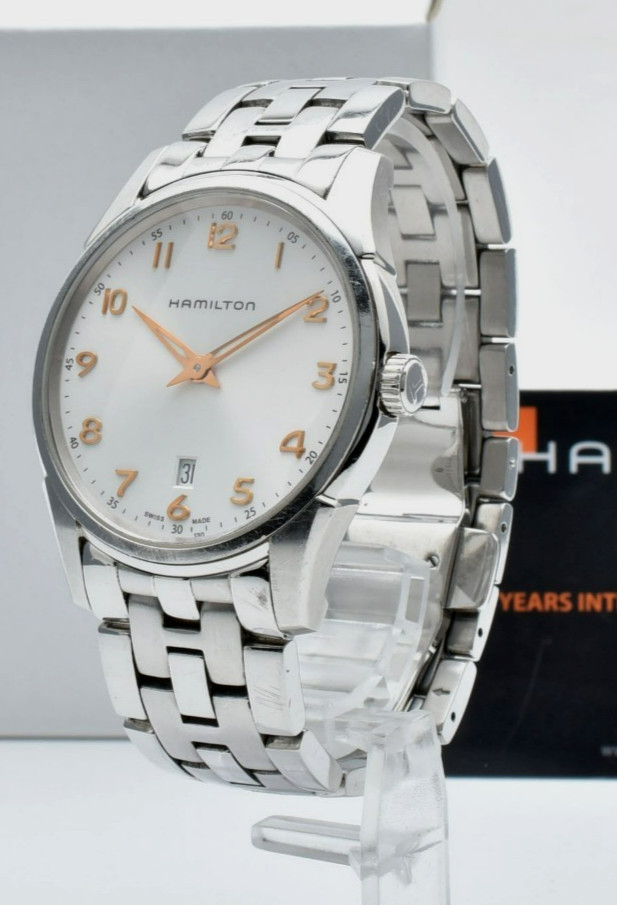 HAMILTON Jazzmaster H385111 42mm White Dial Quartz Men’s Vintage Watch w/Paper
