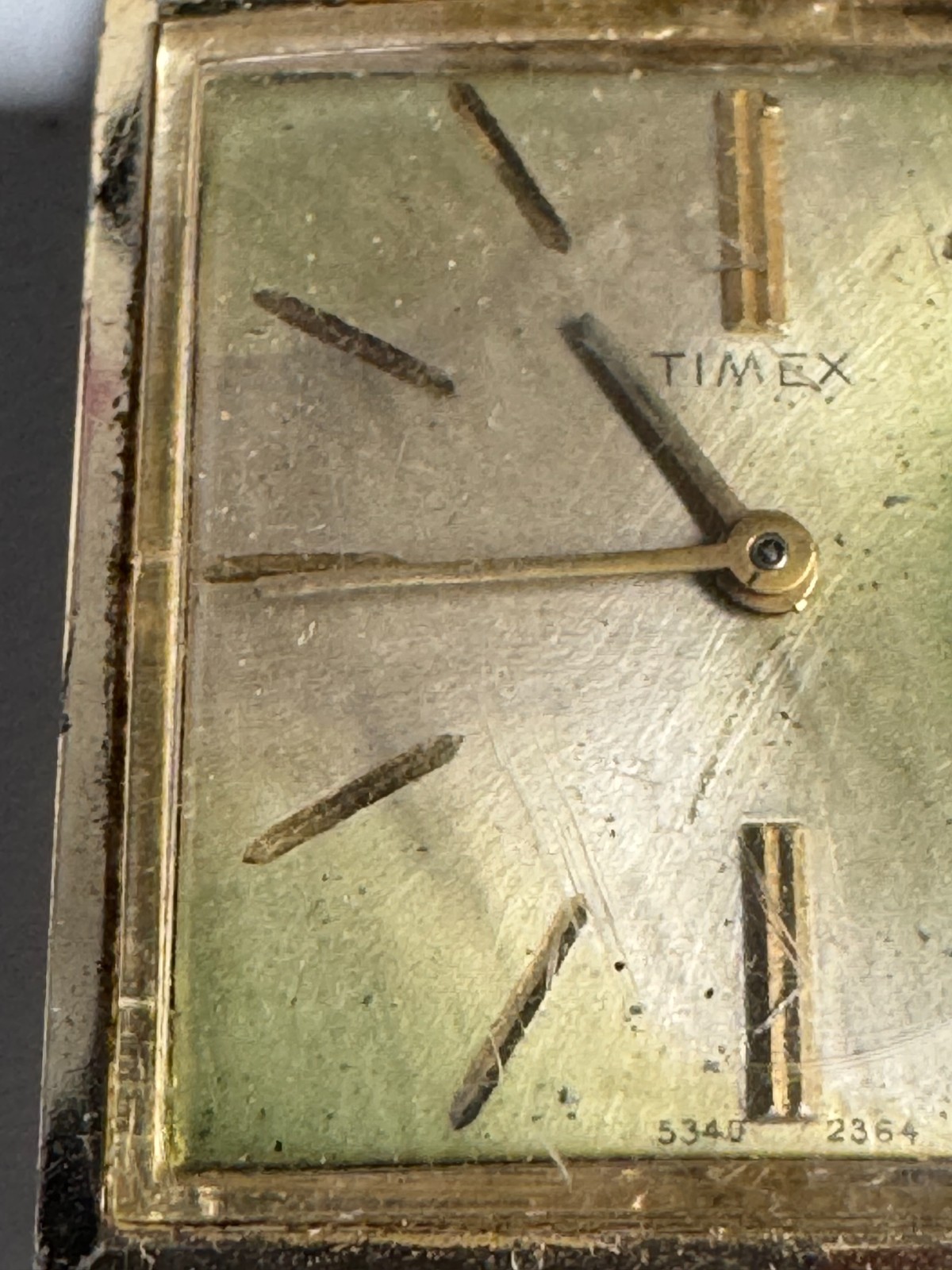 Timex Vintage 1964 Super Thin Square Aluminum Wind Up 26MM PATINA Runs Good
