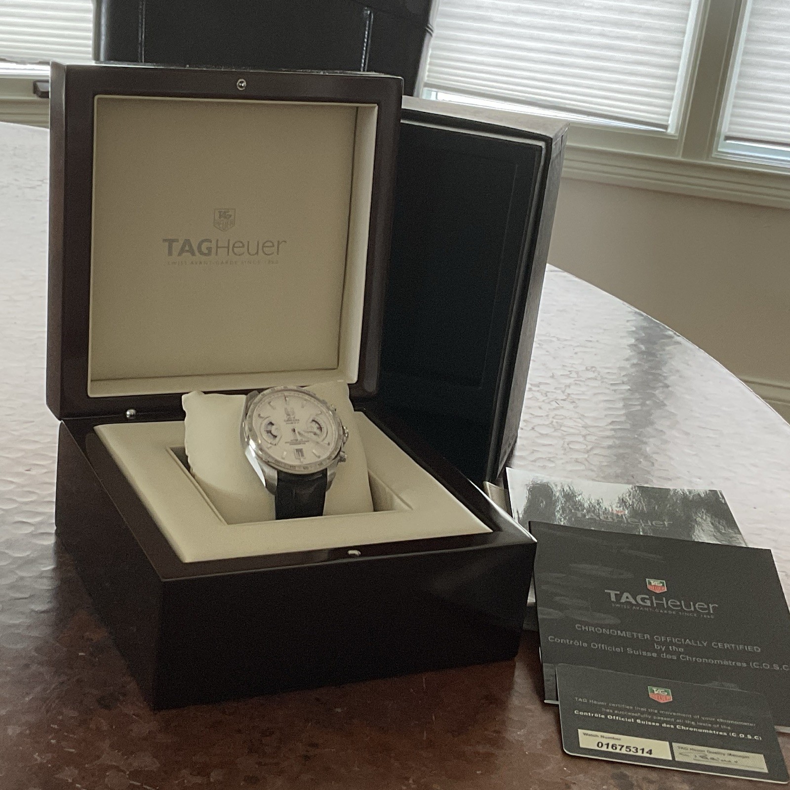TAG Heuer Grand Carrera Calibre 17 Automatic Chronograph, Date Silver Dial, Box