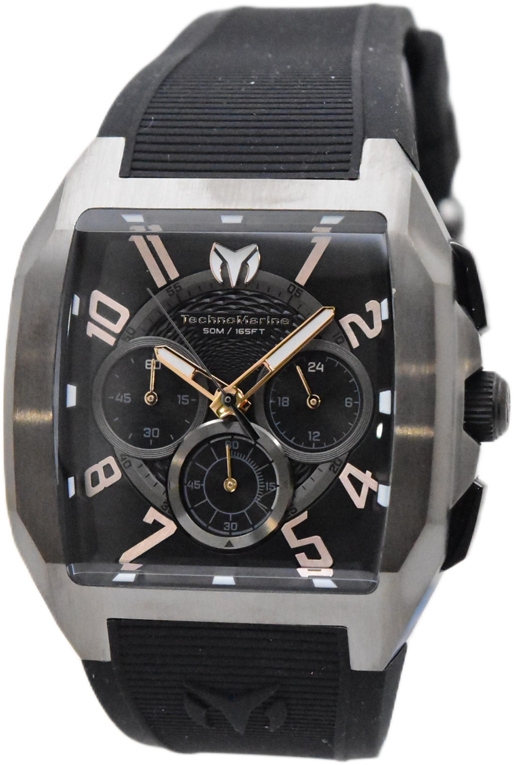 TechnoMarine Aqua Quadrant Men’s 41mm Gunmetal Silicone Chrono Watch TM-225108