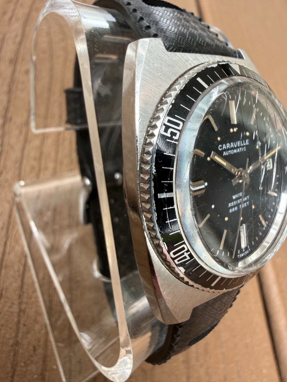 Men’s 1970’s Caravelle “Sea Hunter” 666 Devil Diver Automatic