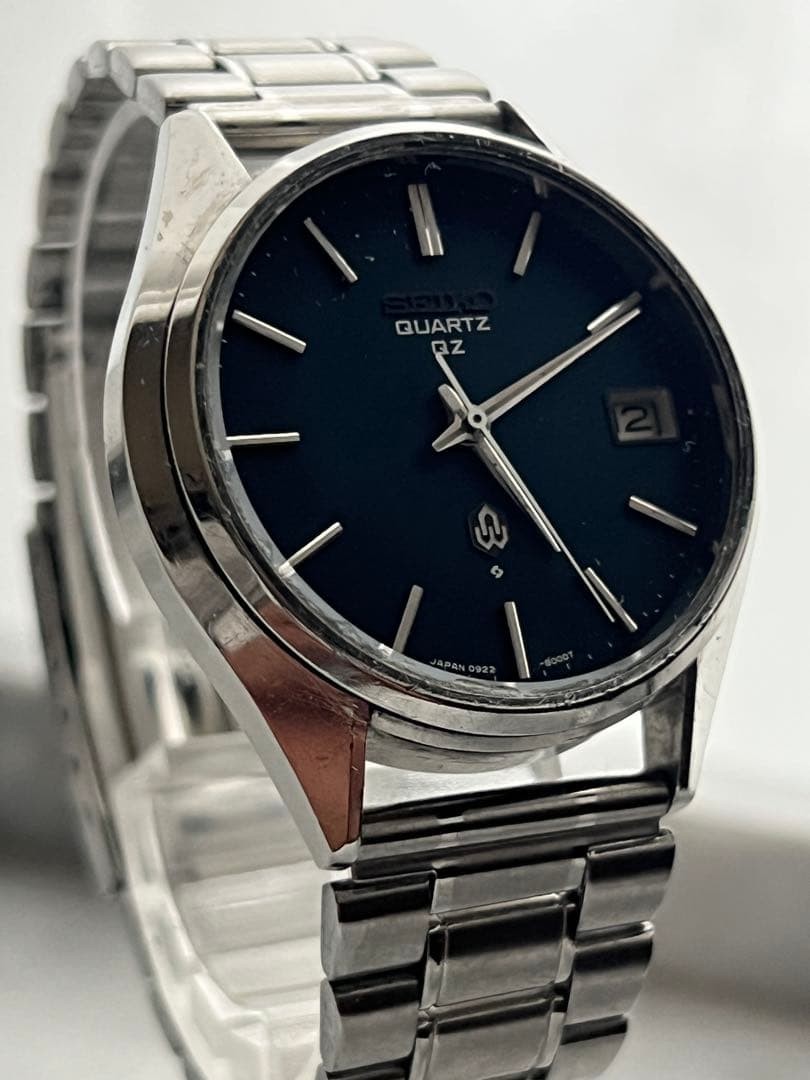 Seiko QZ Navy Date Quartz Watch Men Stainless Steel Used SA110