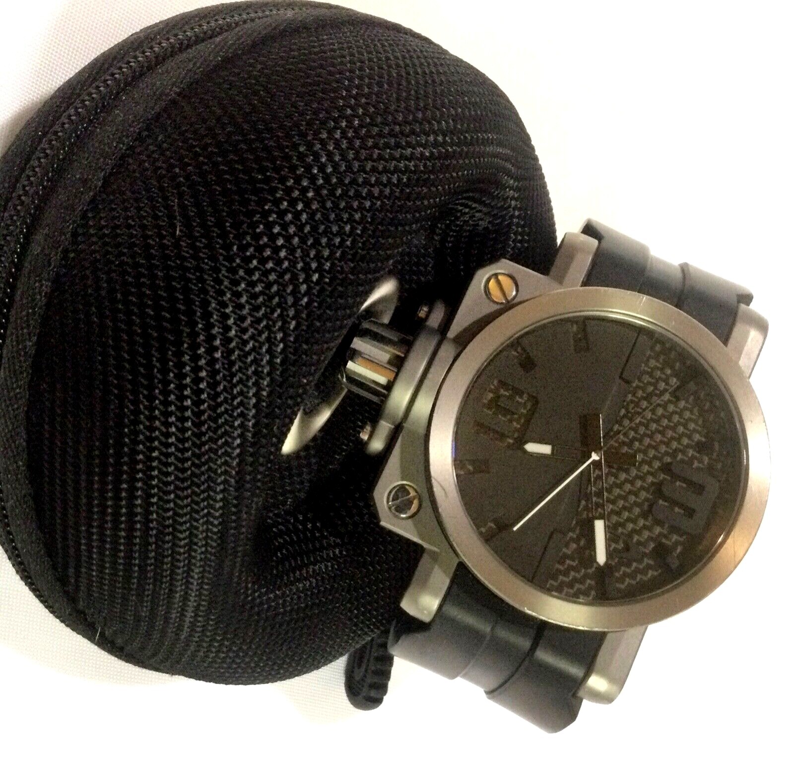 OAKLEY TITANIUM GEARBOX WATCH Swiss Made w/ Black & Carbon Fiber Split Dial Rare