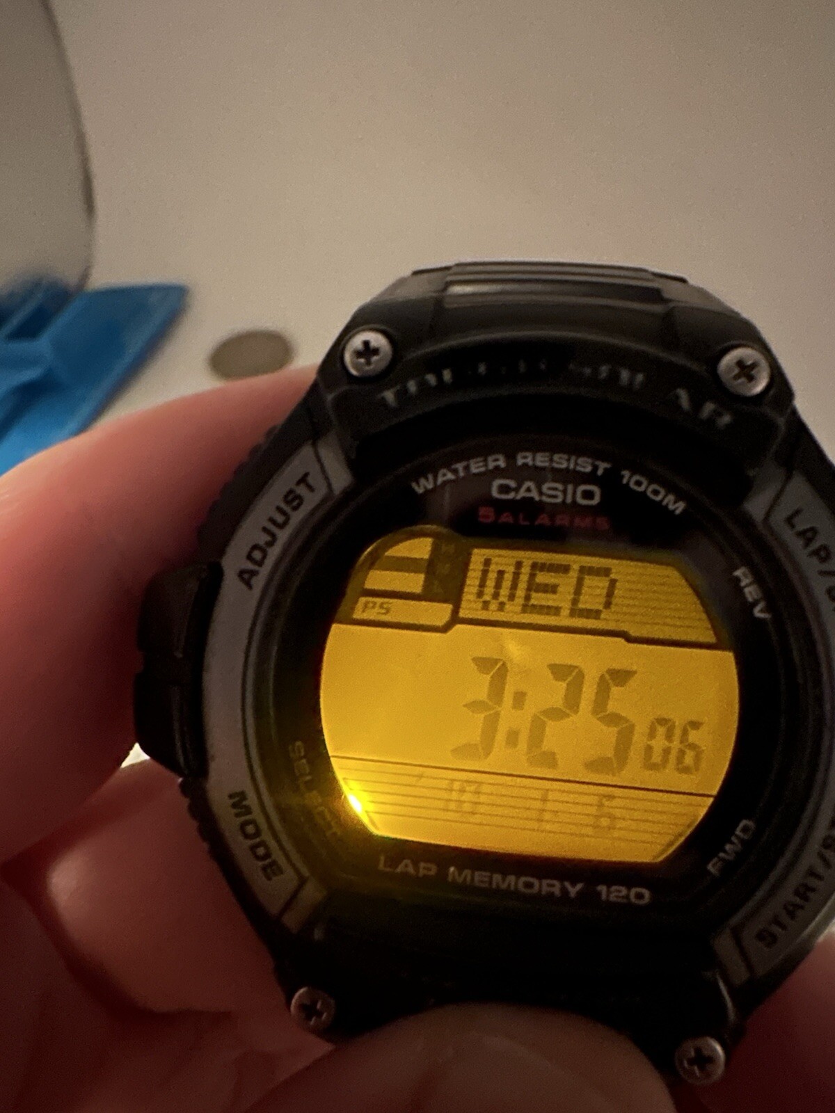 Casio Tough Solar Watch Men Digital Black 120 Lap 3271 W-S220 Day Date 50mm
