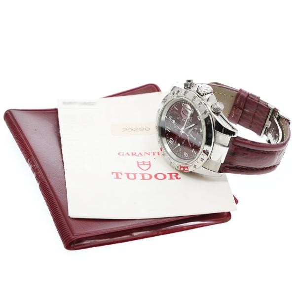 TUDOR PRINCE DATE CHRONOTIME 79280 39mm SS Red #C19089