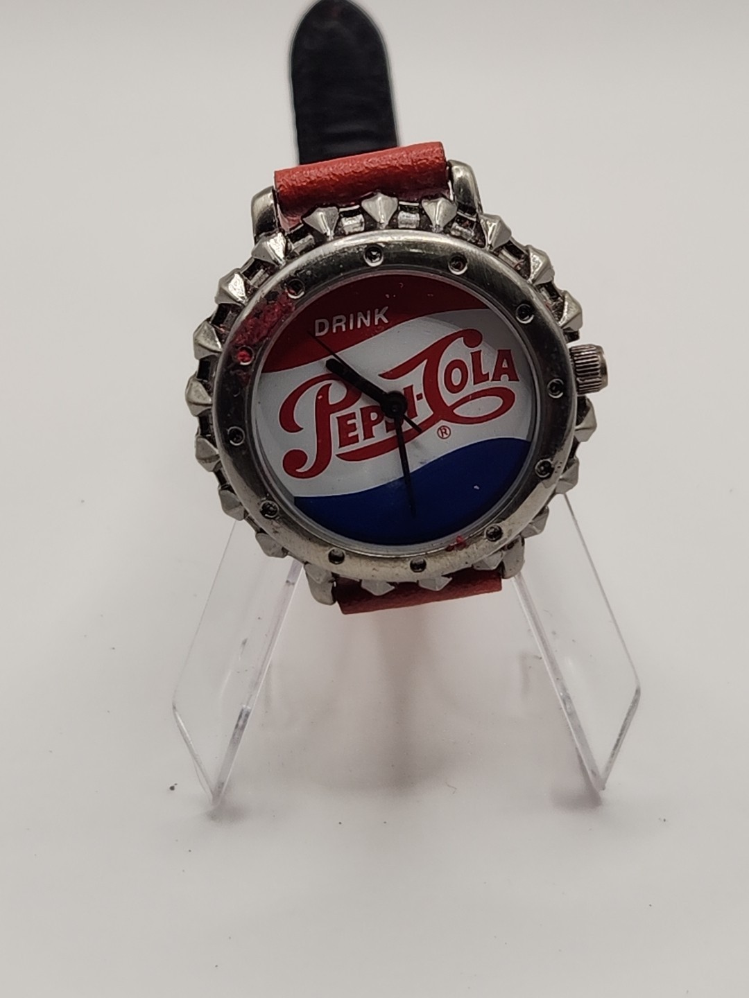 Pepsi-Cola Bottle Cap Genuine Leather Quartz Analog Women’s Watch New Battery