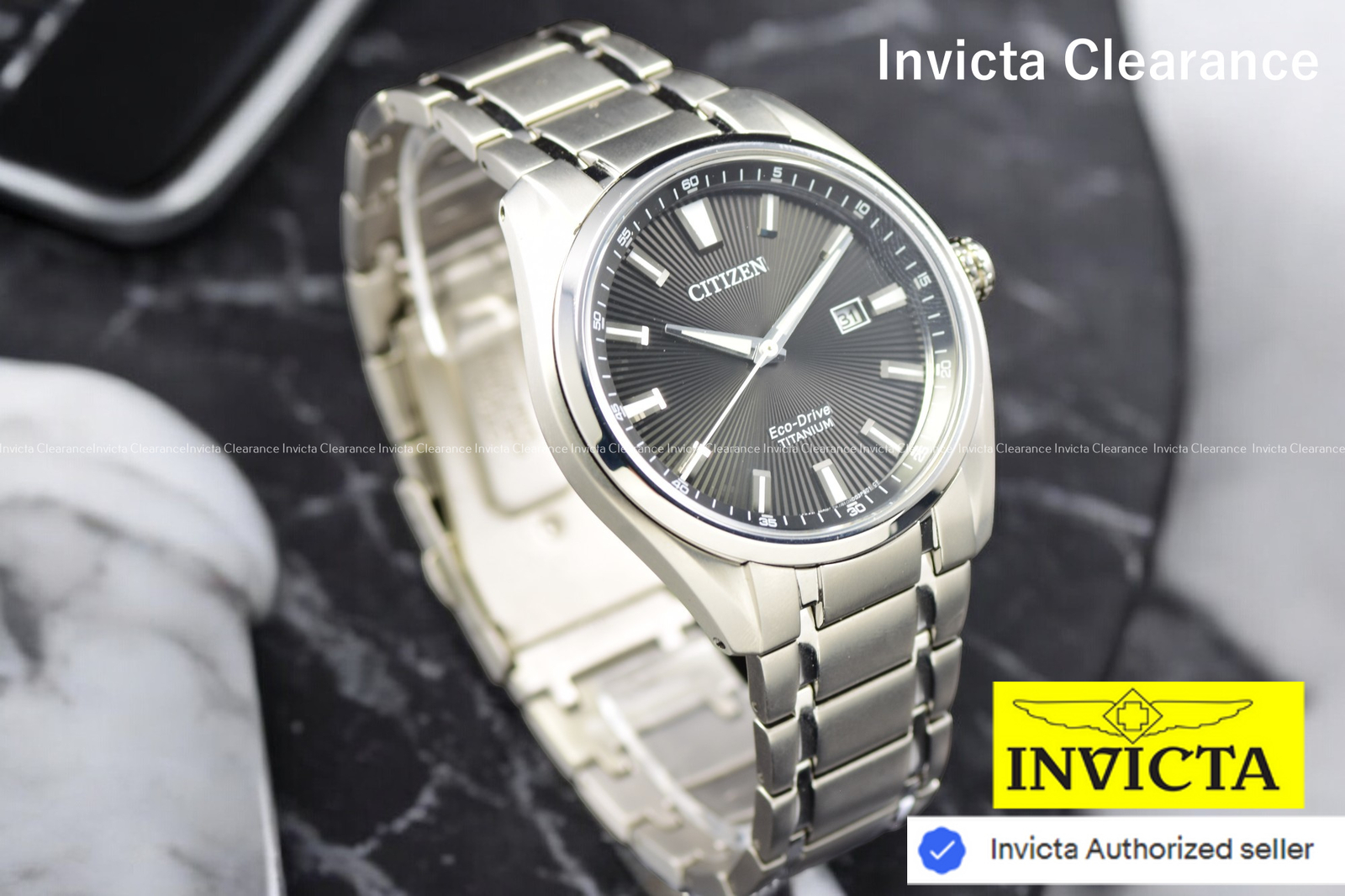 Citizen Mens Eco-Drive AW1248-80E Quartz Stainless Steel Bracelet Titanium Watch