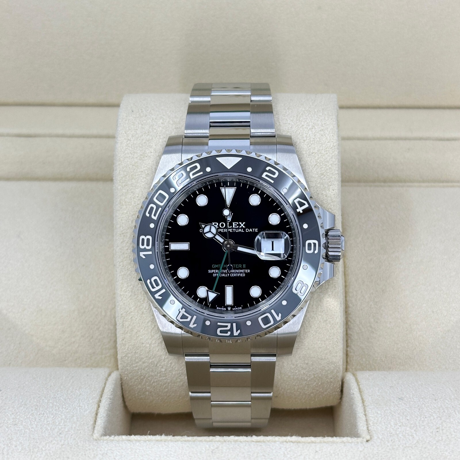 Unworn Rolex GMT-Master II Bruce Wayne Black Oyster Ref 126710GRNR-0004