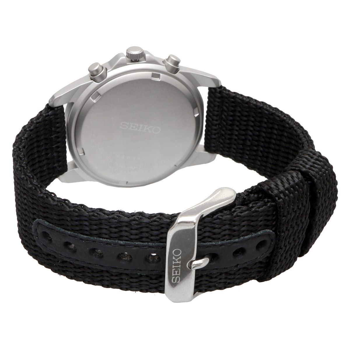 SEIKO SND399P Black Chronograph 100m Men’s Watch Stainless Steel New Japan