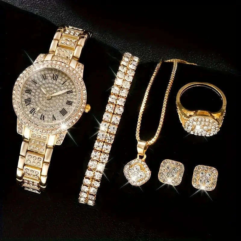 LP09 Luxury Women’s Quartz Watch Full Diamond Roman Numeral Bracelet 32mm
