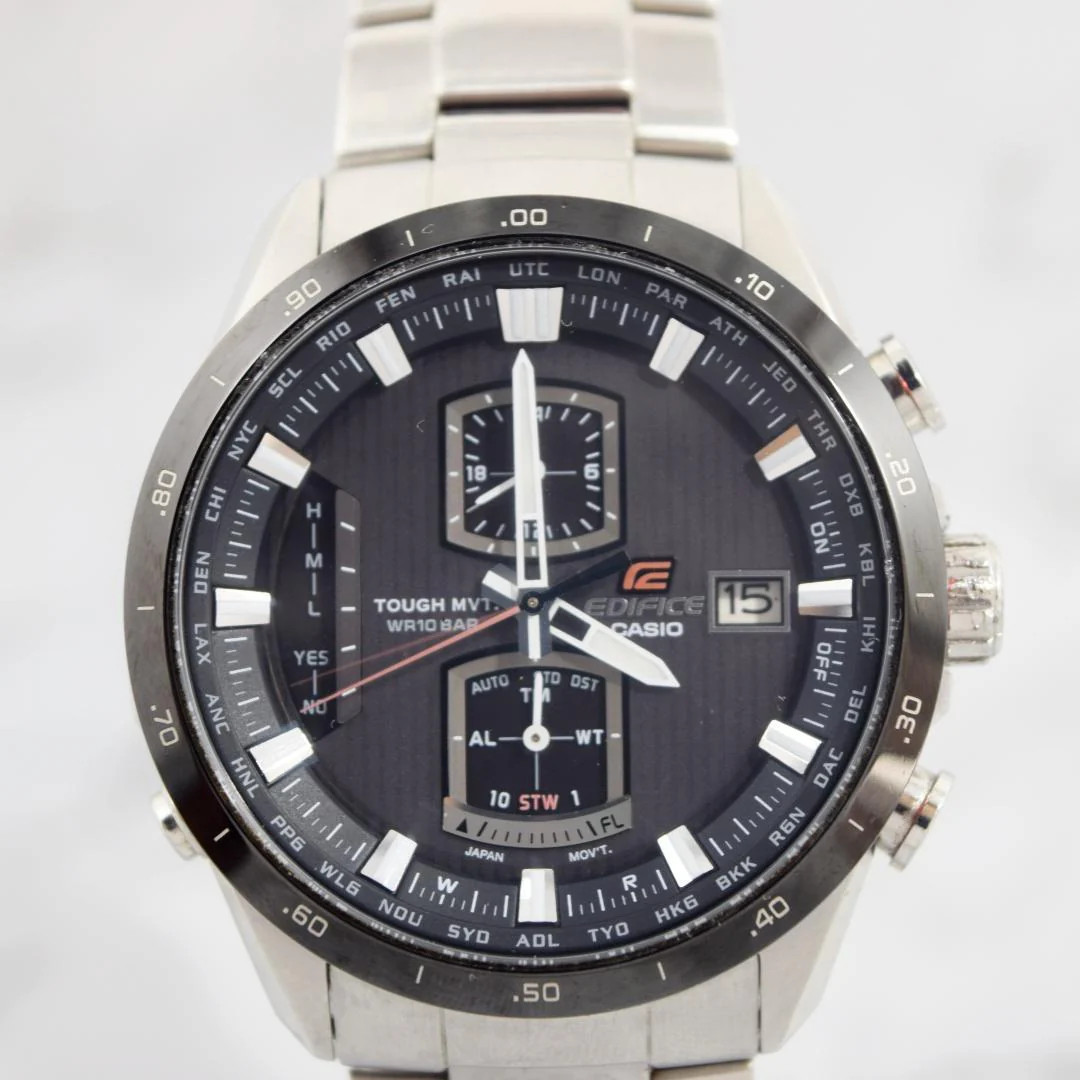 CASIO EDIFICE EQW-A1100DB-1AJF Stainless Steel Radio Solar Quartz 45.6mm
