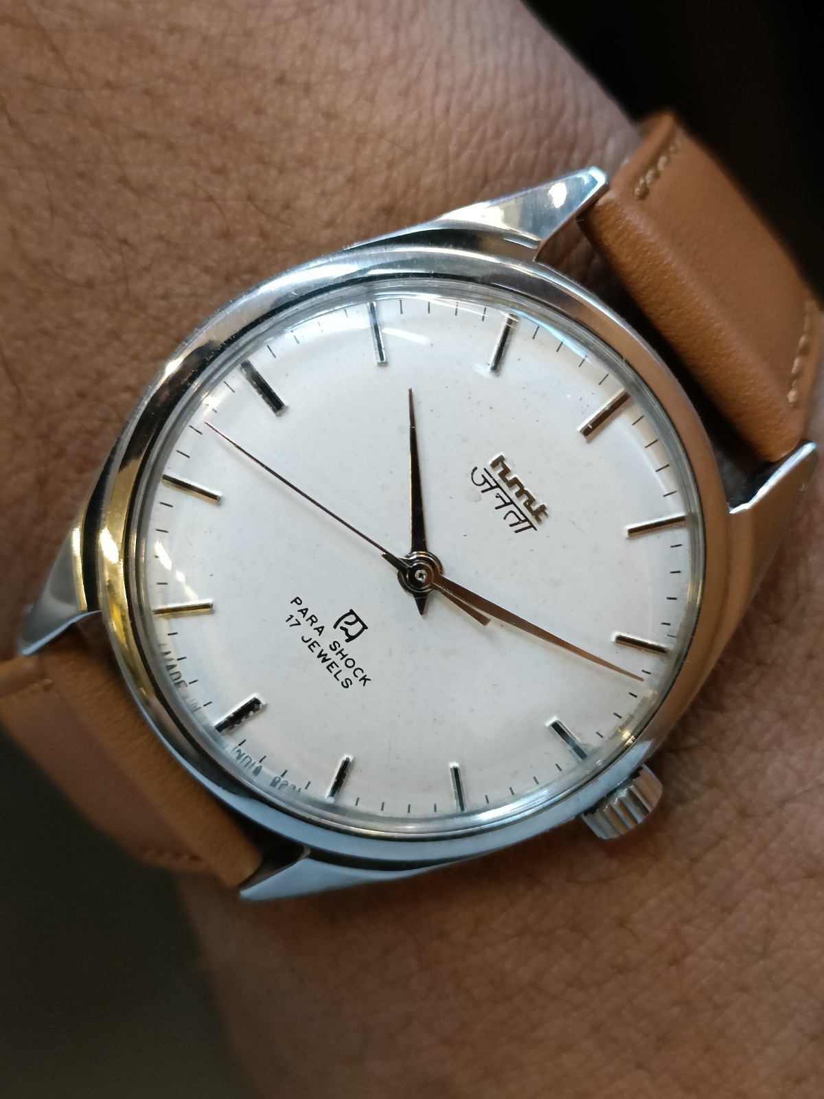ORIGINAL HMT JANATA 17J WINDING WHITE DIAL 0231 INDIA MEN’S WORKING CONDITION