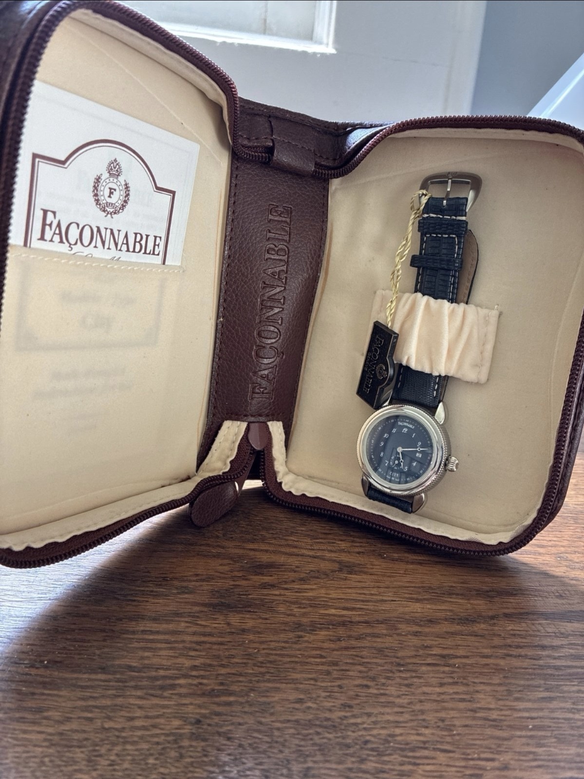 Faconnable Classical City Man Swiss Watch, Very Rare, Stainless Steel, Unused
