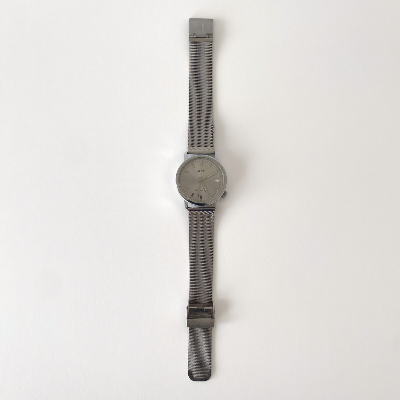 Vintage AKTEO Automatic Watch 25 Rubies – 90s – Stainless Steel