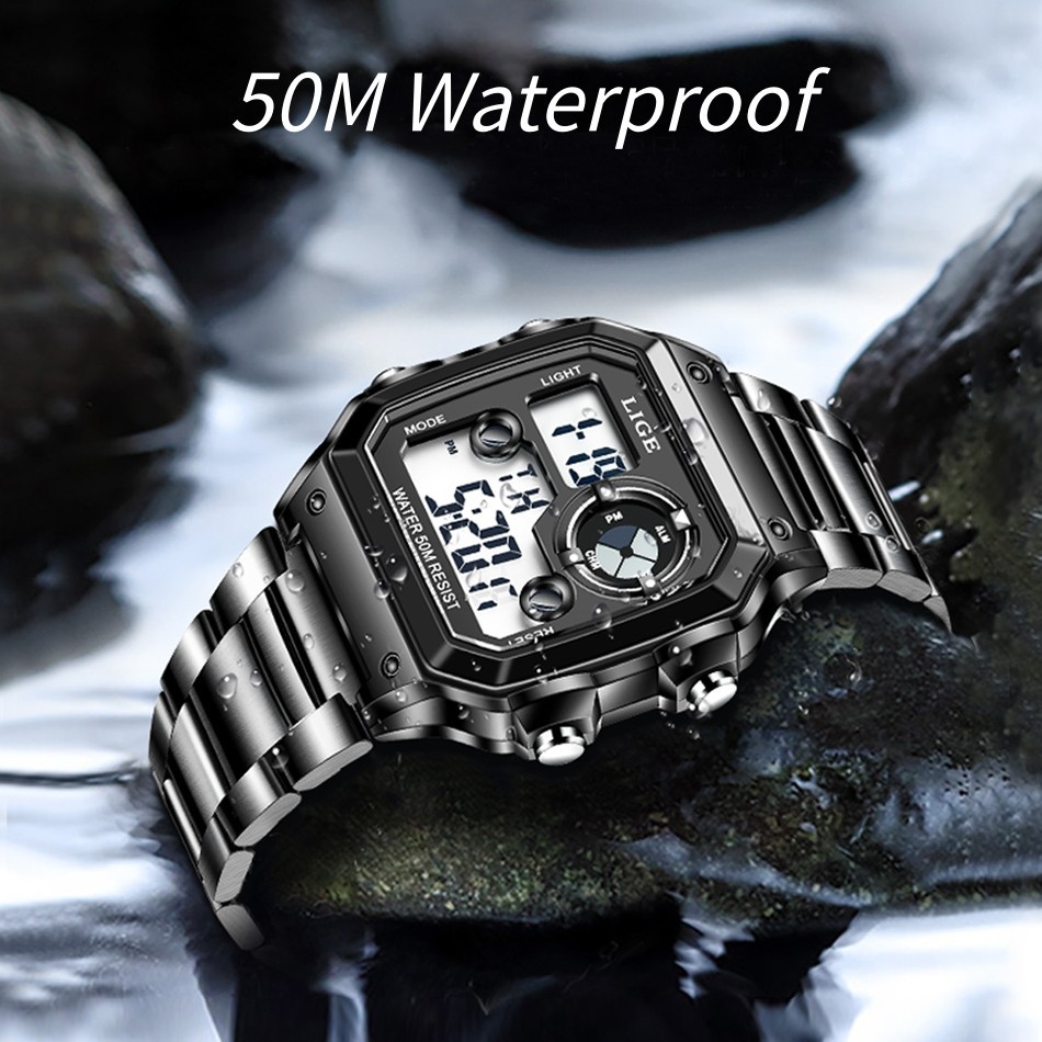 Luxury Men Watch Quartz LED Digital Luminous Date Waterproof Man Wristwatch Gift