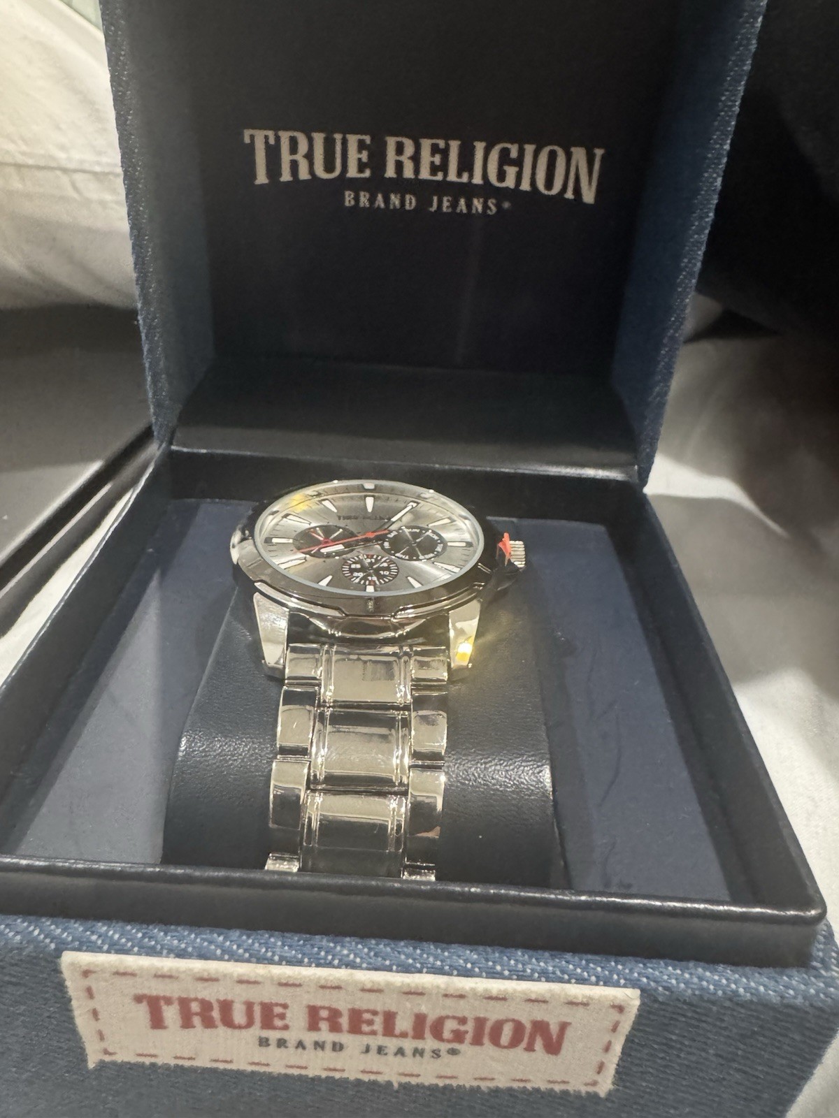 True Religion Men’s Stainless Steel Wristwatch Logo Design