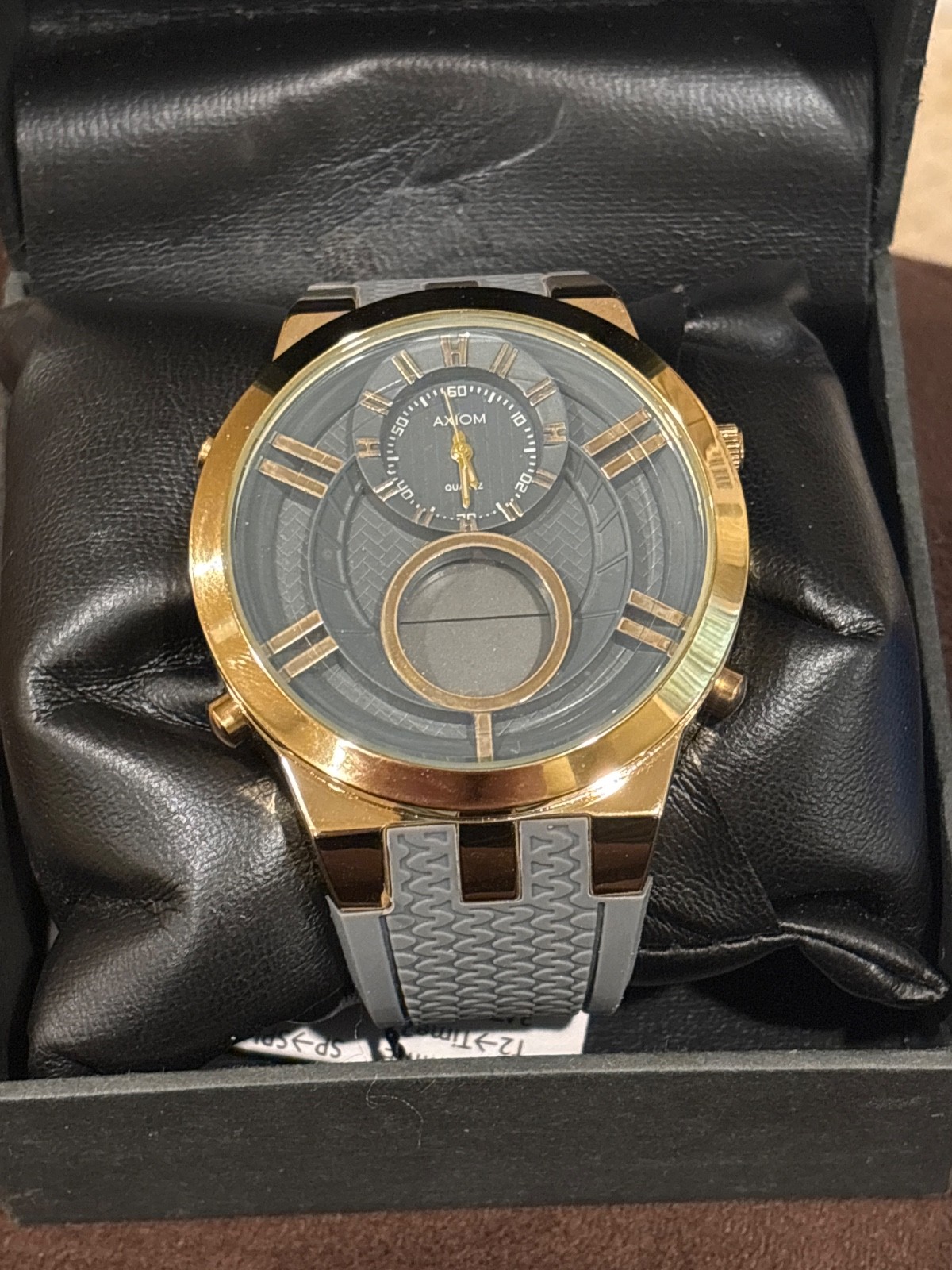 Axiom Analog Men’s Wristwatch CR 2025/SR626SW Chronograph | Org Box | Pillow Tag