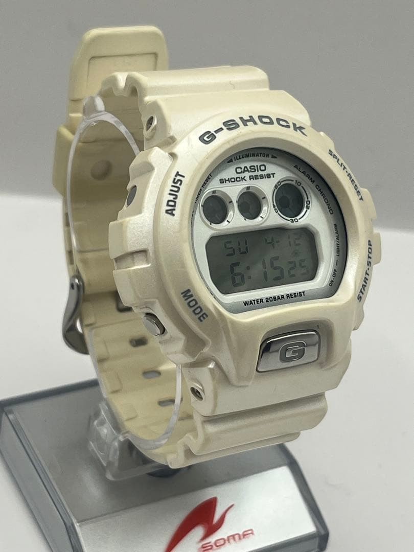 Casio G-Shock DW-6900LV 20th Anniversary White Digital Watch Tested Japan