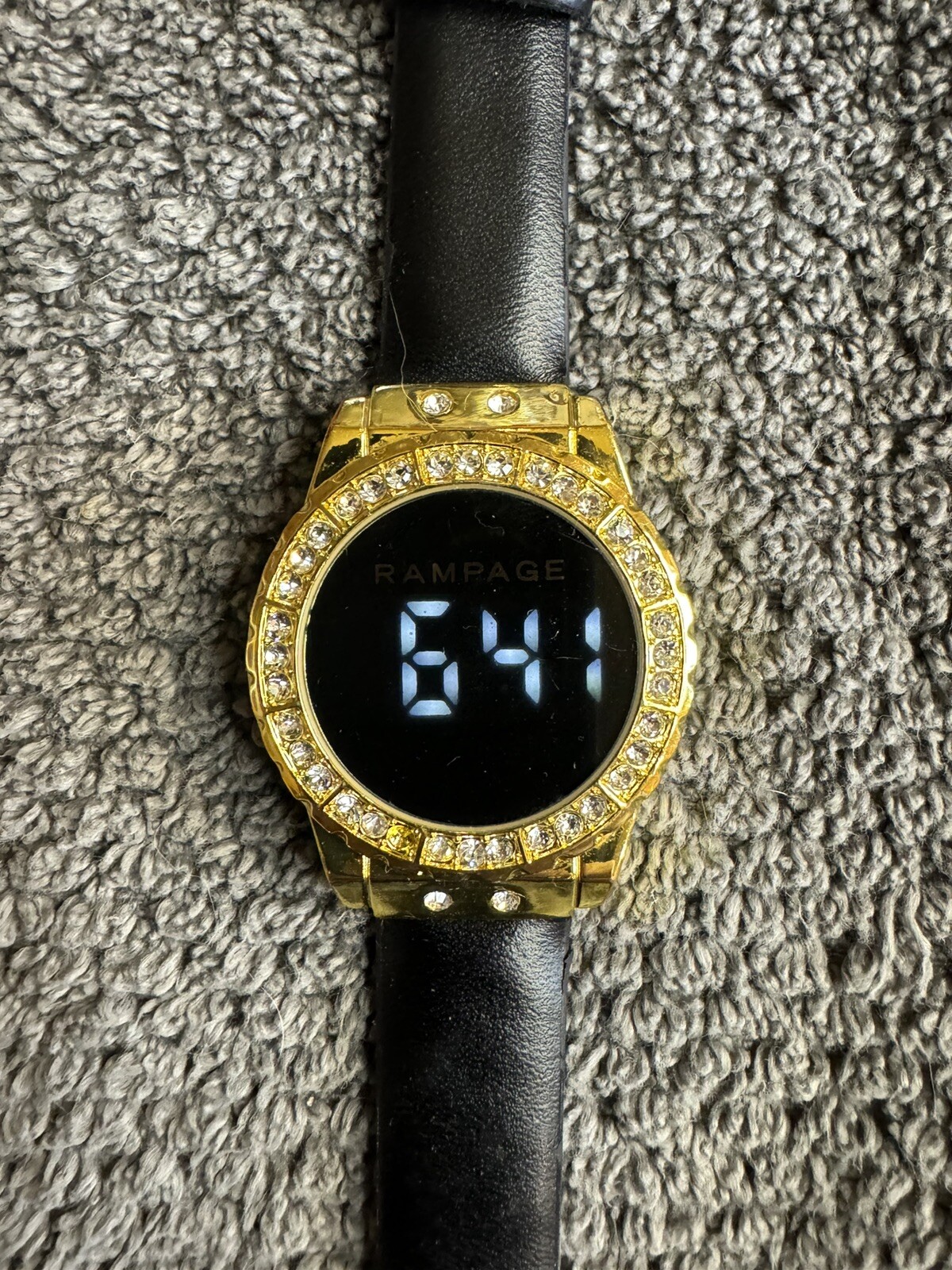 Rampage Womens watch rp2030gb Rhinestone Decor Round digital gold tone see desc