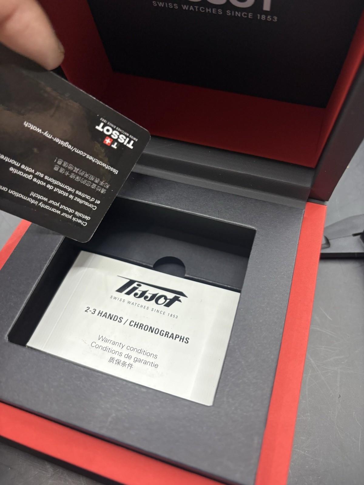 Tissot Black Chrono 45mm Leather Strap Box Manual Complete Minty
