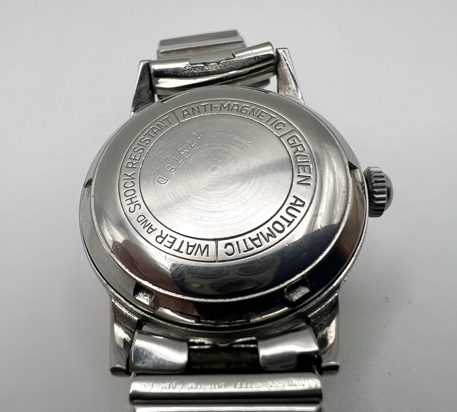 Vtg GRUEN Precision Men’s Auto-Wind Watch 406SS 17 Jewels Works!