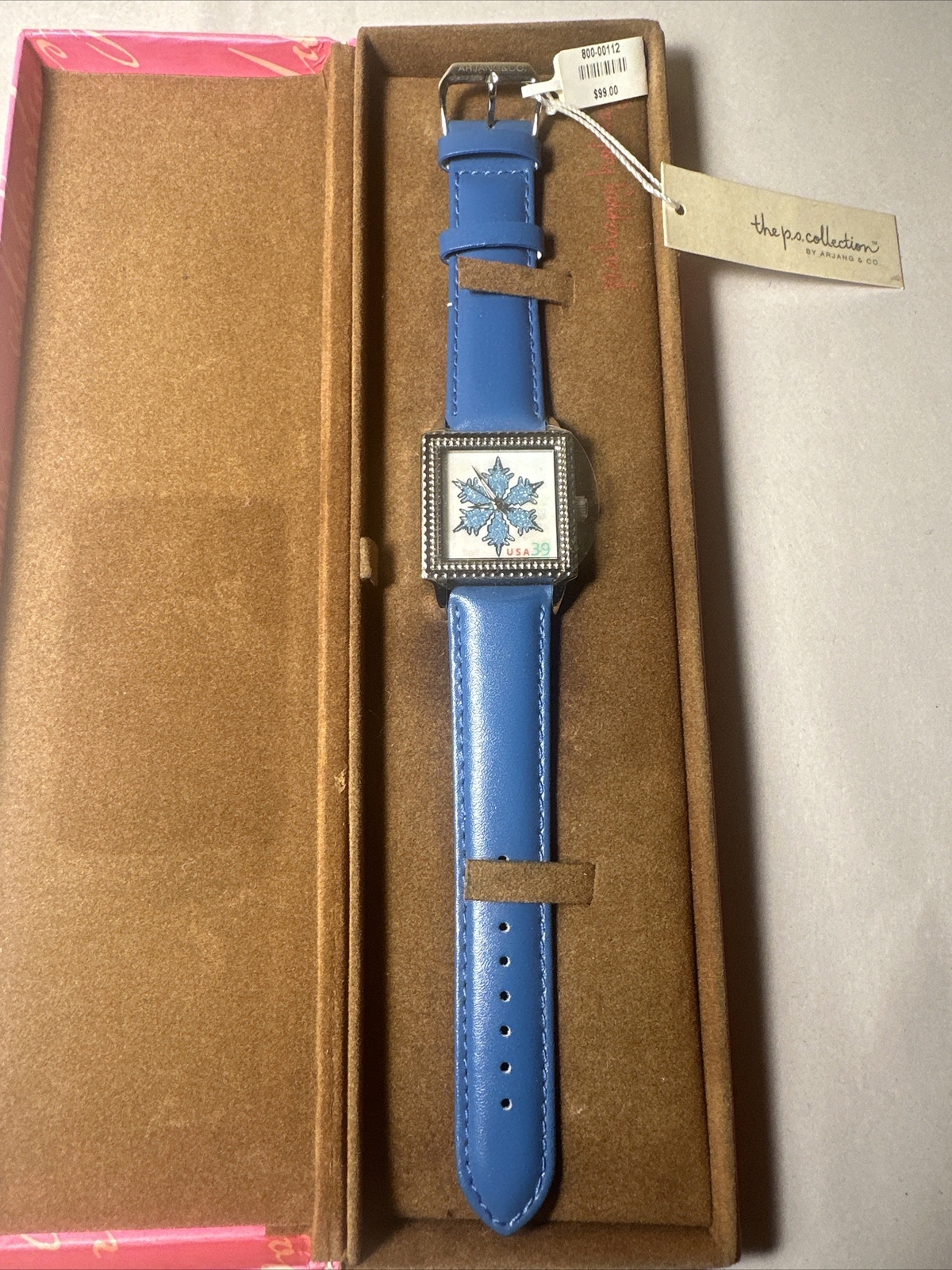 USPS “p. s. happy holidays” Collection Wristwatch Blue Snowflake