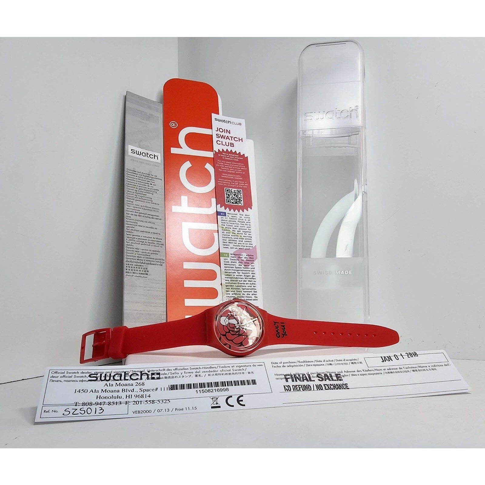 Swatch Red Watch Ref SZ5013 “Only You”
