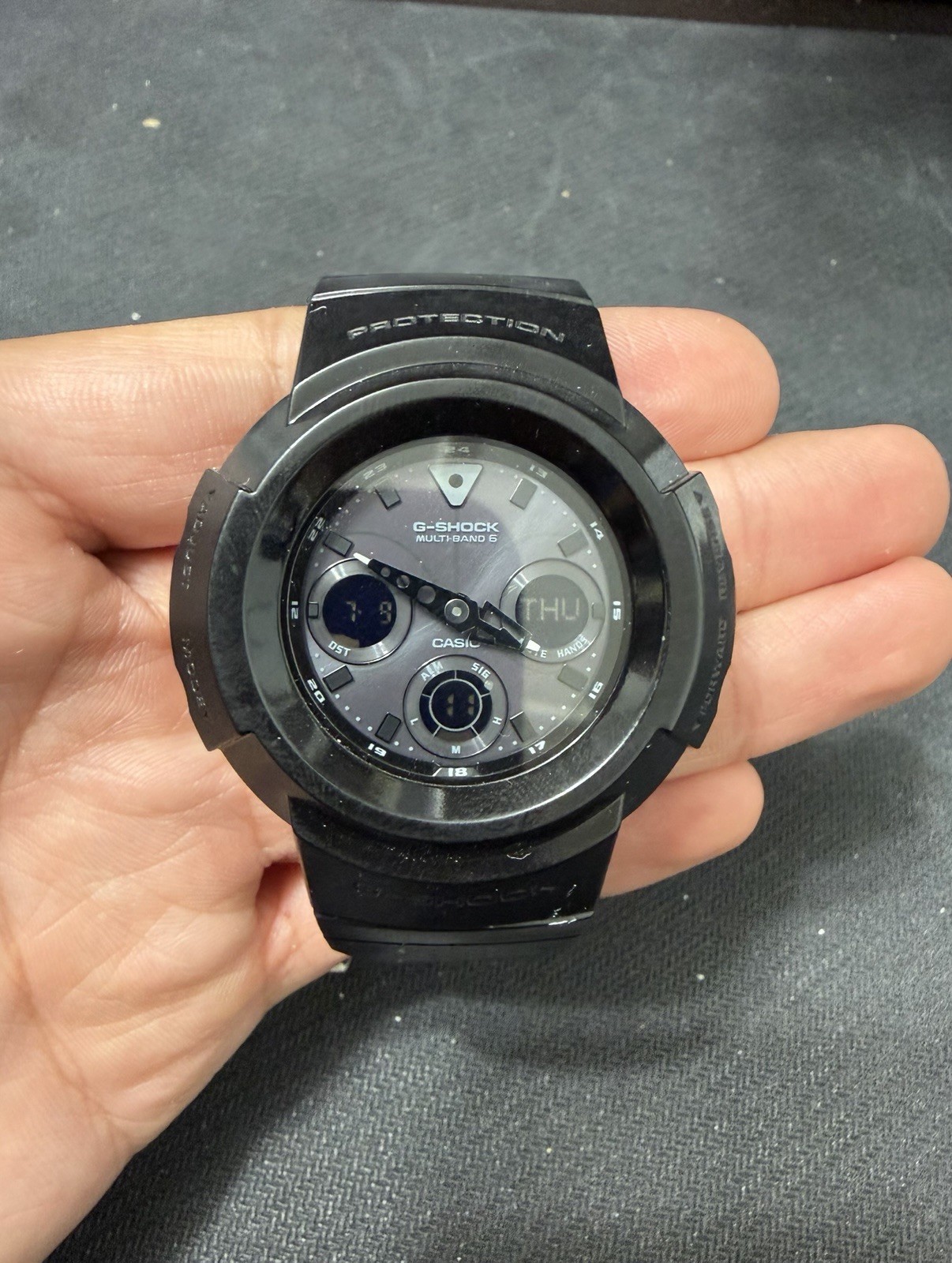 NWT $170 Casio G-Shock AWGM510BB-1A Tough Solar Multi-Band 6 Box Papers
