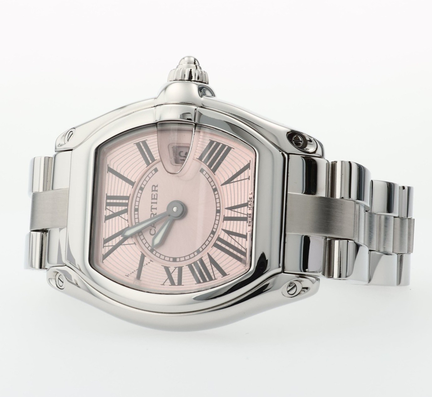 Cartier Roadster Small Pink Dial Quartz Stainless Steel W62017V3 2675