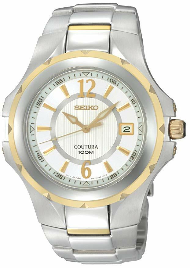 Seiko Men’s SGEE68 Coutura Two-Tone Silver And White Dial Watch