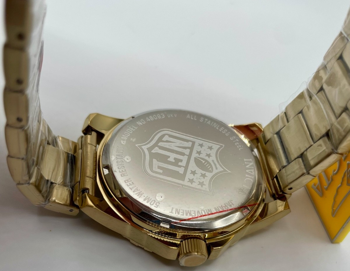 Invicta NFL Las Vegas Raiders Men’s Watch – 48mm, Gold (48093)