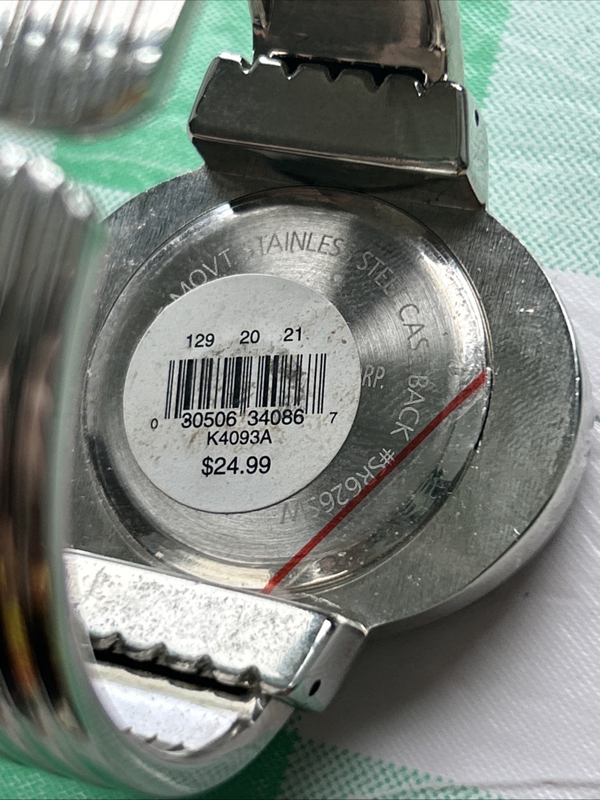 Vivani Silver Tone Abalone Hideaway Cuff Watch