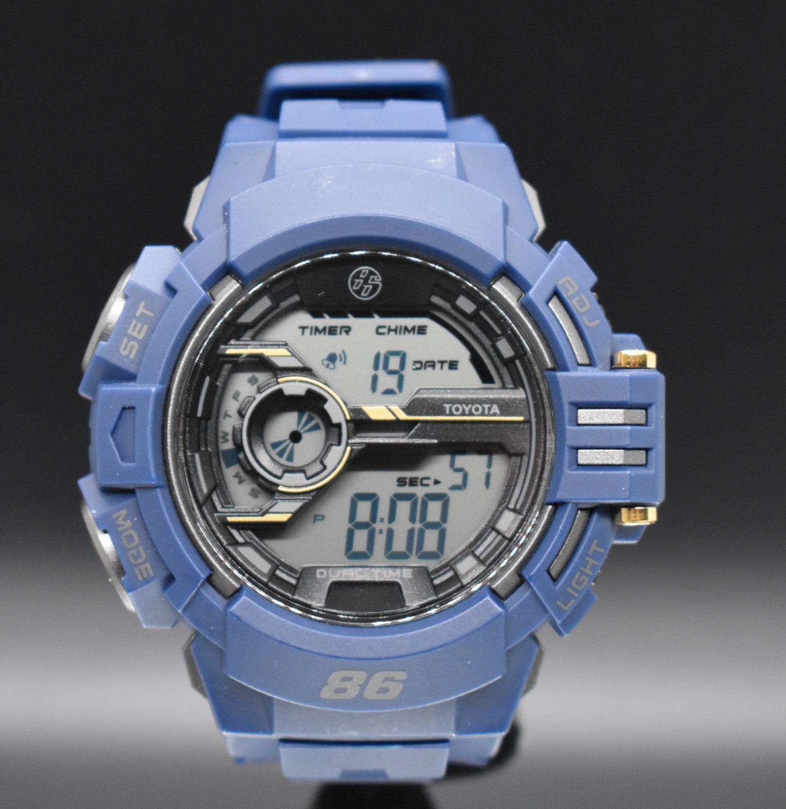Toyota 86 Digital Sports Watch Blue Sports Watch JDM Style Backlight Chronograph