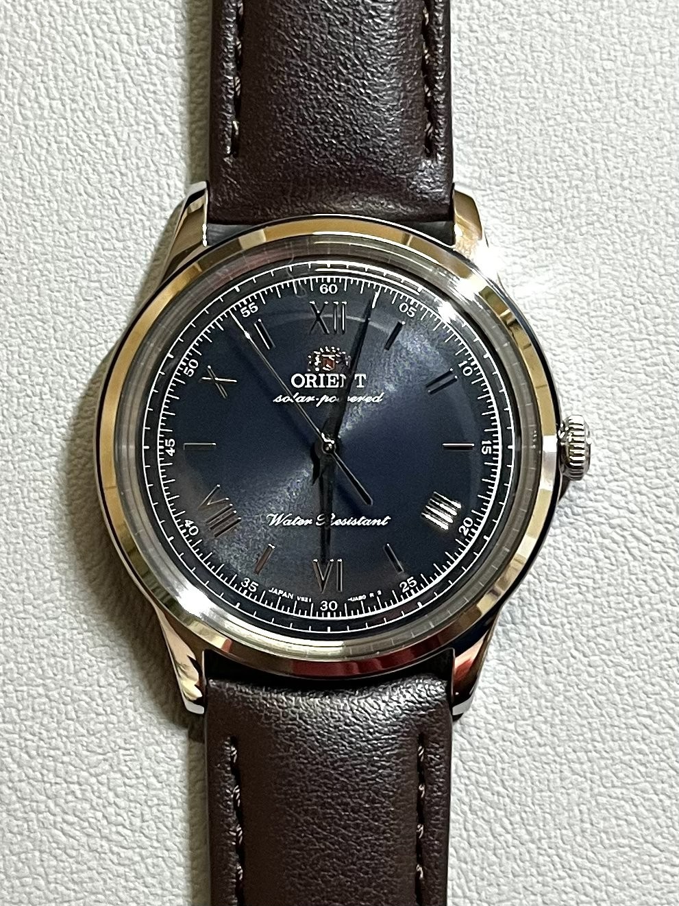 Orient Bambino 38 RN-WK0004L Solar Powered Black Dial Men’s Watch Leather