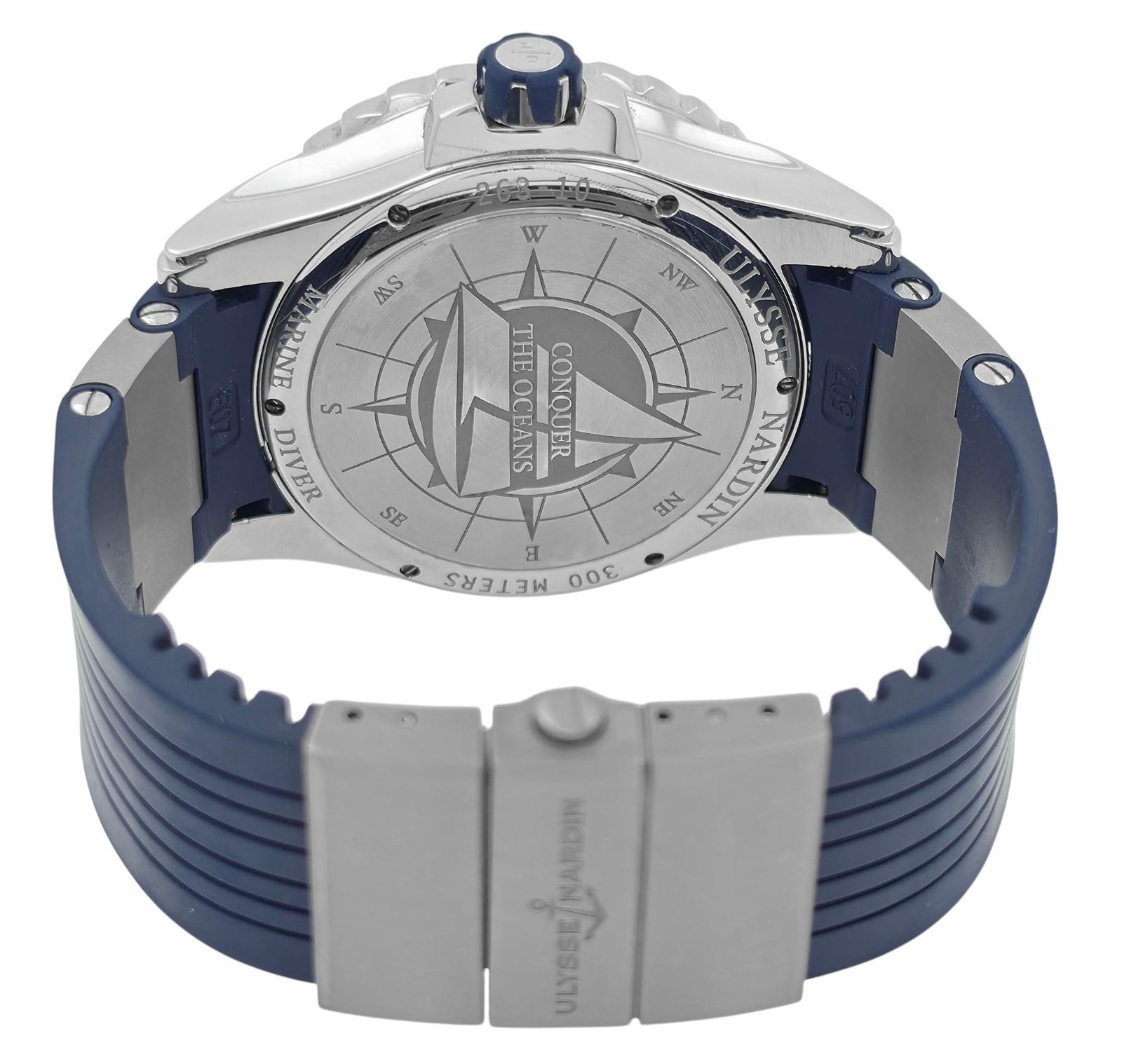 Ulysse Nardin Marine Diver 263-10 Blue Dial Rubber Steel 44MM Men’s Automatic