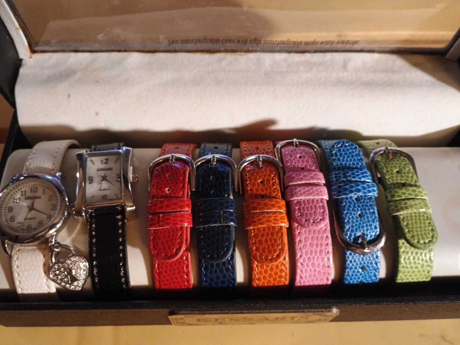 Kessaris Women’s Quartz Wristwatch Set Interchangeable Straps Original Box