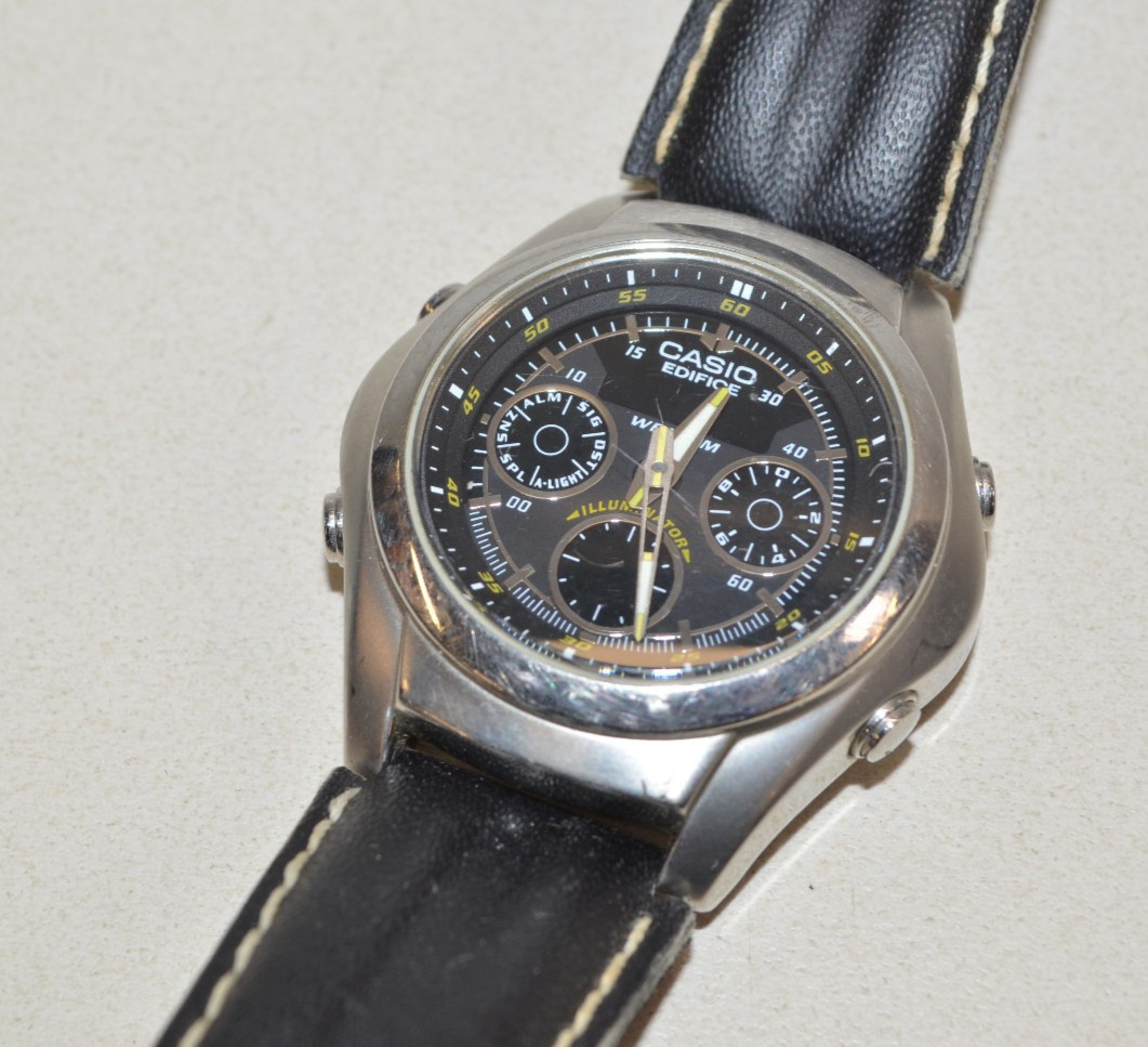 CASIO EDIFICE Wristwatch EFA-114 Leather Strap
