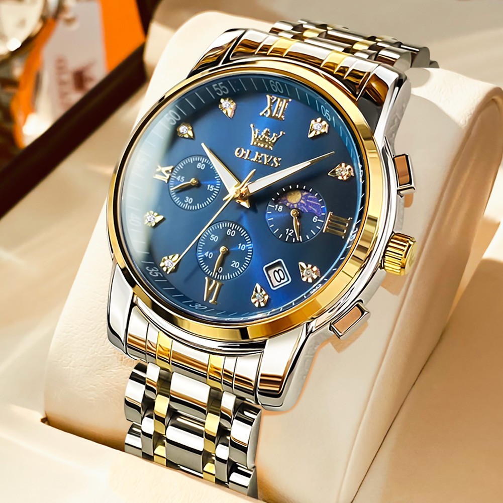 OLEVS 2858 Business Wrist Casual Quartz Luminous Mens Sports Waterproof Watches