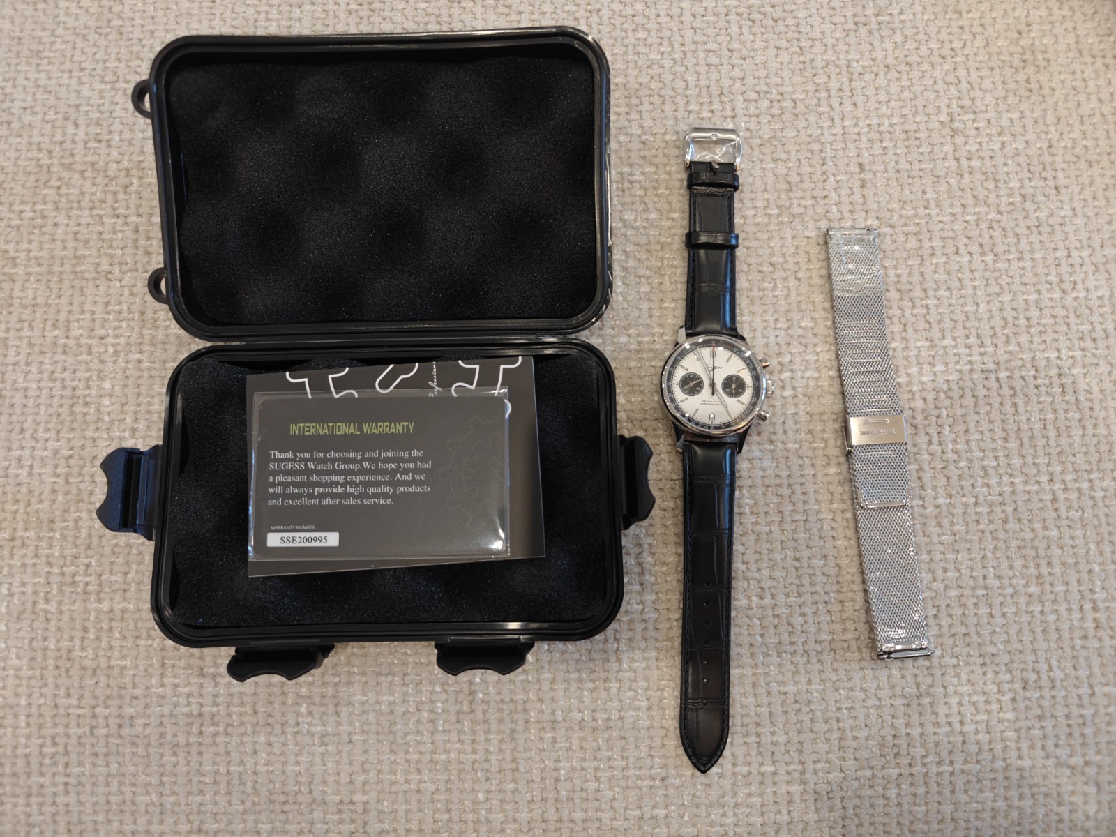 Sugess 1963 Men’s Manual Chronograph. ST1901 Seagull Movement, Swanneck. New Box