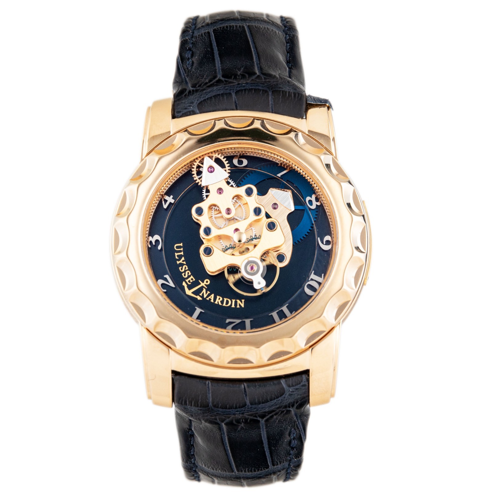 Ulysse Nardin Freak Tourbillion V1 Gold Blue Skeleton Dial 42mm 016-88 Full Set