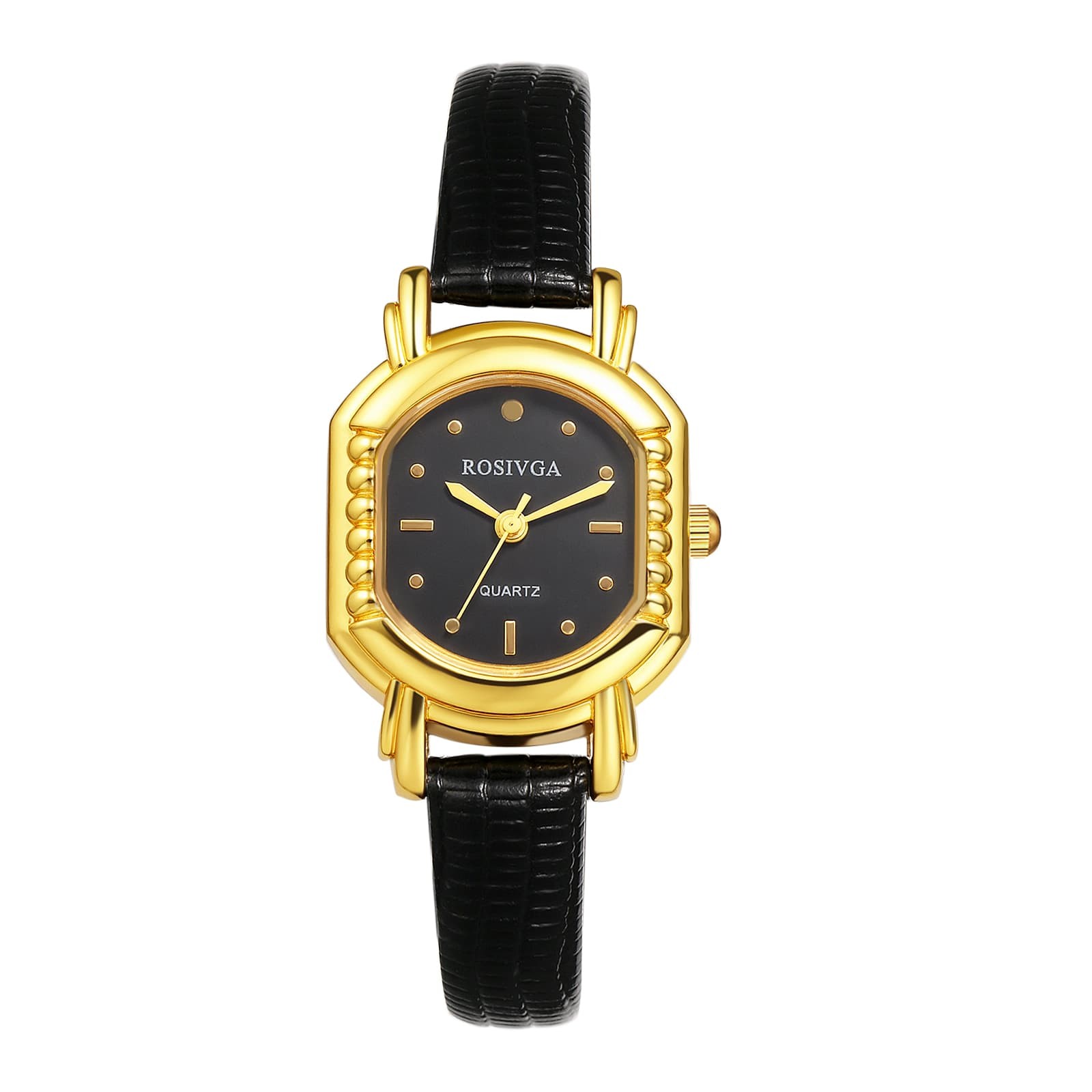 Women’s Slim Square PU Leather Band Wrist Watch for Casual Everyday Fashion