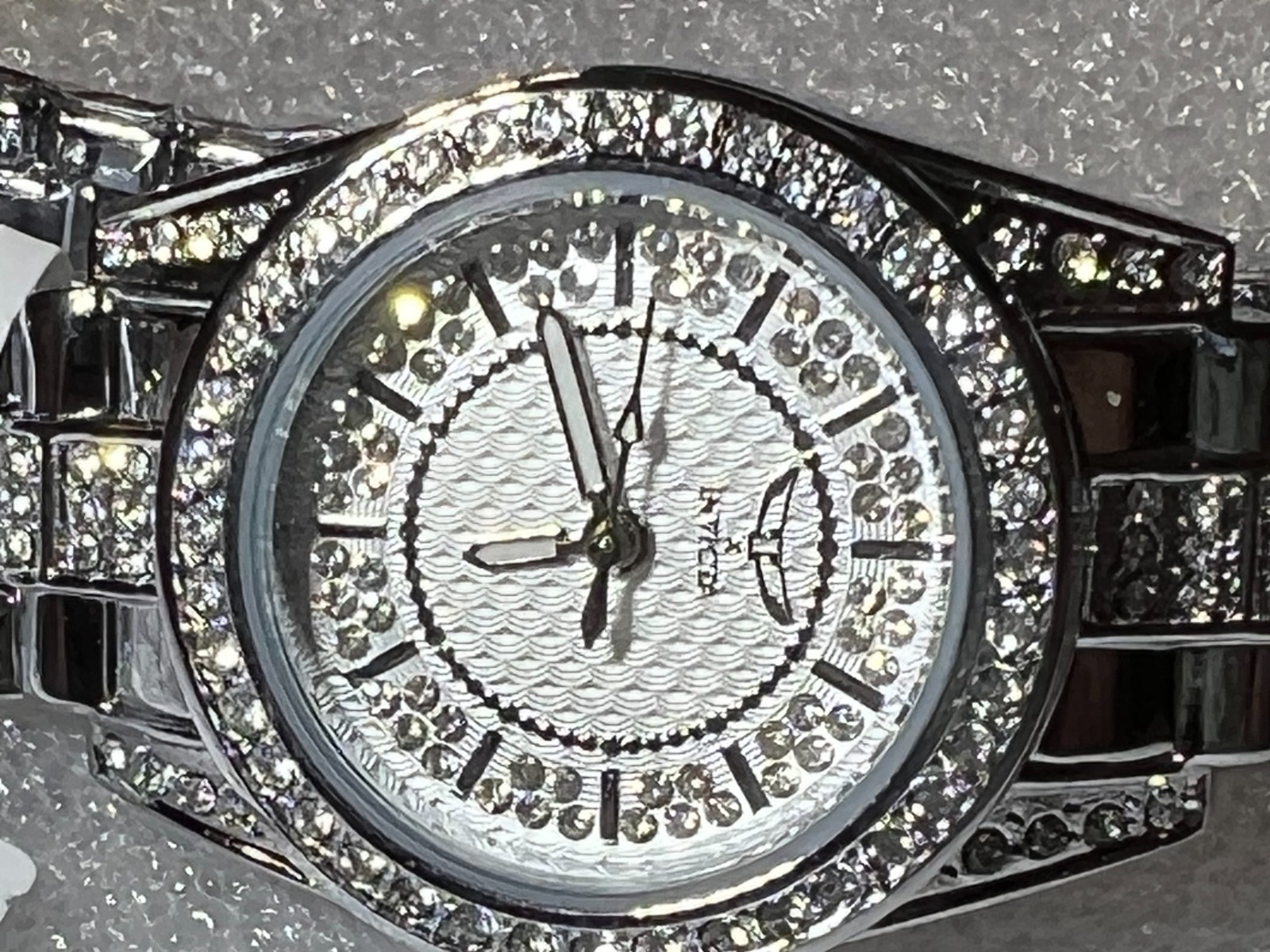 Invicta Wildflower I Women’s 32mm silver iced out crystal dress watch Retail$229