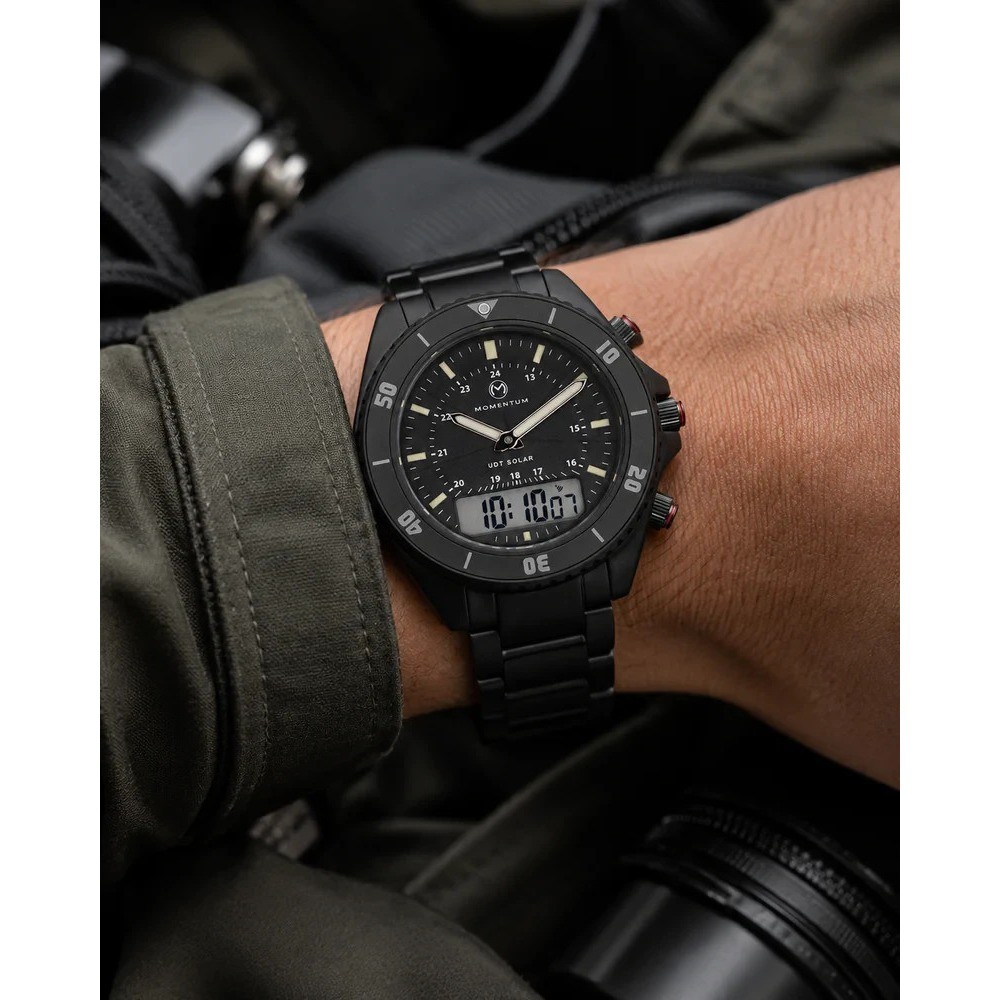 Momentum First Production UDT Eclipse Solar Ana-Digi Watch Black-Ion – Bracelet