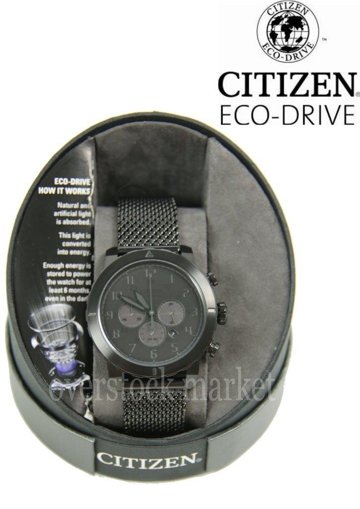NEW! Men’s Citizen CA4099-54E Eco-Drive Black Ion Plated Chronograph Watch! $415